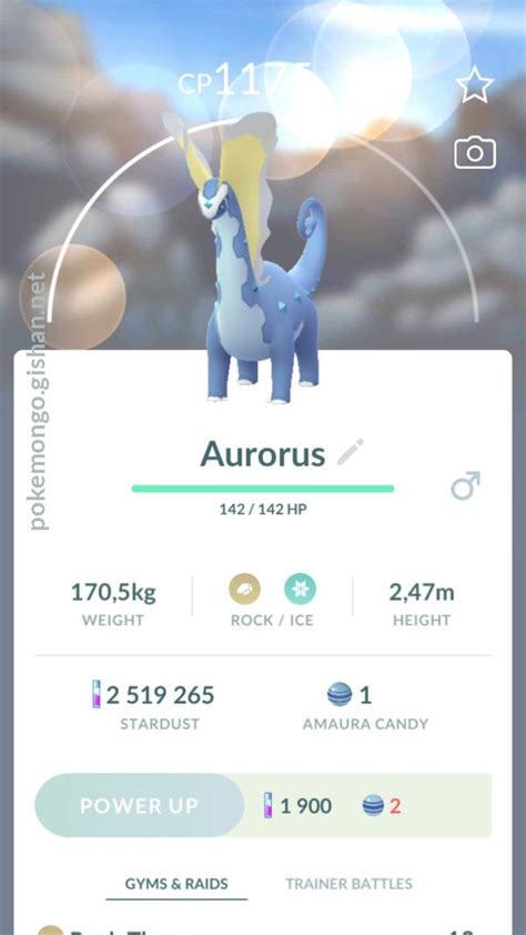 Aurorus pokemon go - Guides Pokemon Go Image via Niantic. ... In this guide, we will cover the best moveset for Aurorus in Pokémon Go. Best moveset for Aurorus. Aurorus is a Rock and Ice-type Pokémon. It will be ...